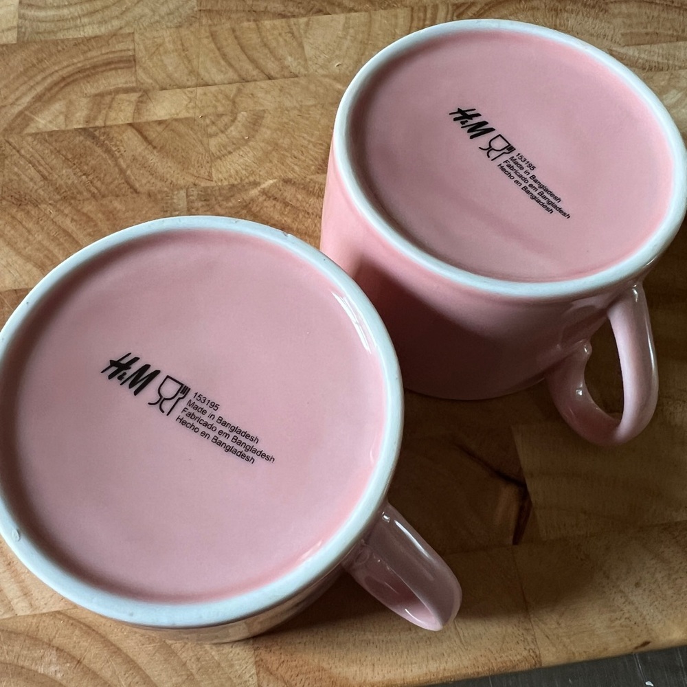 H&M Pink Ceramic Love You Mug Set - Picture 2 of 5